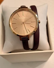 Michael Kors watch MK2576 Rose gold-with a plum leather Wrap Strap