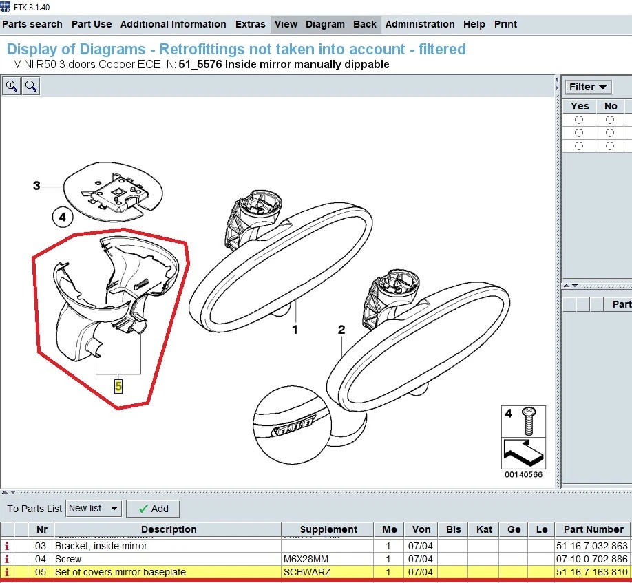 MINI Cover Set for Mirror Base Plate SCHWARZ 51167163810 - Image 2 of 3