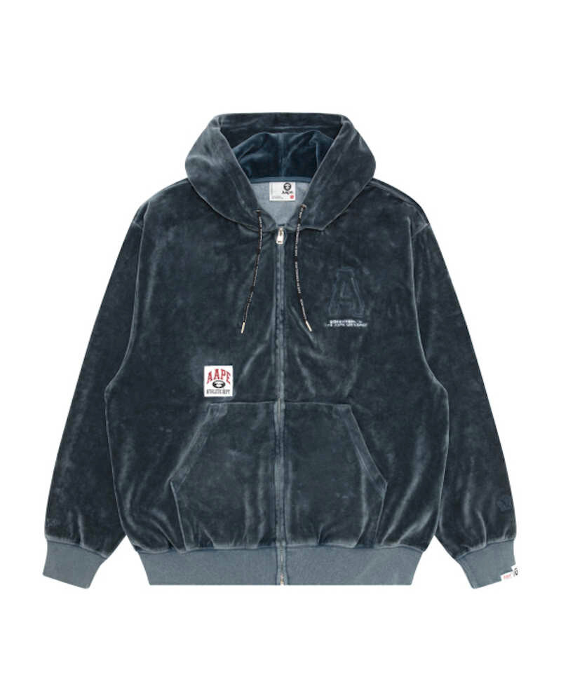Aape By A Bathing Ape Men's Velvet Fabric Zip Up Hoodie 24 Aape By A Bathing Ape Men's Velvet Fabric Zip Up Hoodie 24