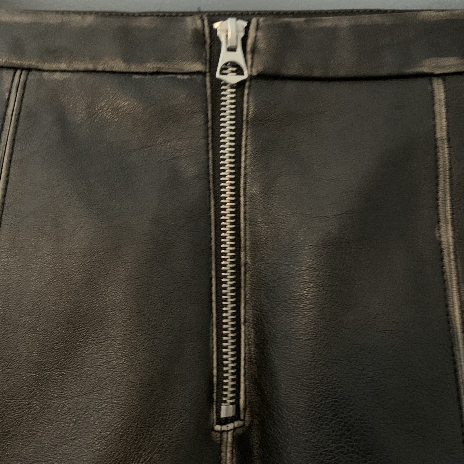 Women's Zara Basic Black Leather Asymmetrical Stu… - image 6