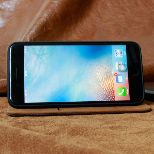 Schutzhülle für Apple / Samsung Leder Smartphone Tasche Case Cover Handy schwarz - Picture 5 of 6