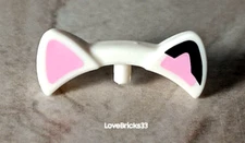 New LEGO Cat Calico Eats Tuxedo White Black Tip Pink Fits Hair Hole Pin FRIENDS