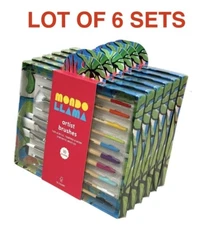 Lot Of 6 Mondo Llama Artist Brushes Set 10 CT Acrylic Tempera Synthetic Bristles