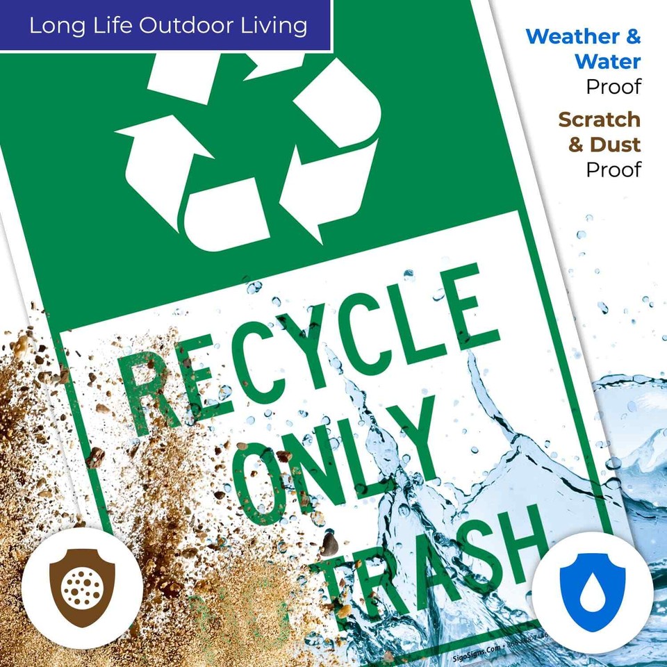 Recycle Only Sign, No Trash | eBay