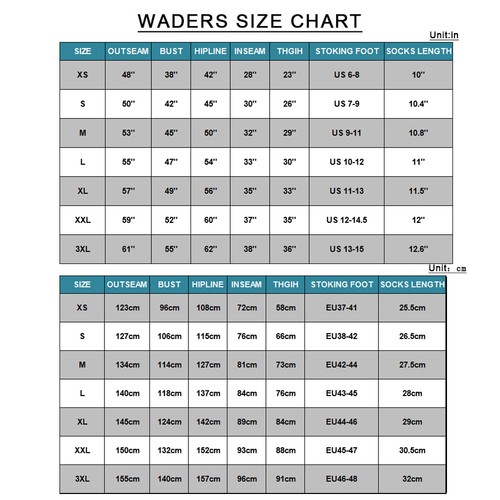 Breathable Fly Fishing Stockingfoot Waders Pants Stocking Foot Chest Waders - Picture 2 of 19
