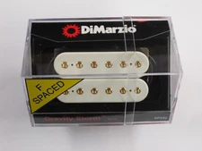DiMarzio F-Spaced Gravity Storm Neck Humbucker White W/Gold Poles DP 252