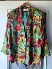 Vtg PAUL Et DUFFIER Blazer Womens M Jacket Artsy Abstract Colorful Boyfriend Cut