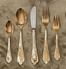 Vintage Fürst Besteck Fabrik Gold Flatware 60 Piece Flatware 12 Piece Serving