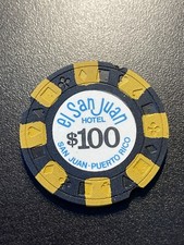 $100 El San Juan San Juan Puerto Rico Casino Chip **Very Rare** Notched