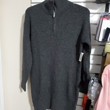 Womens Sweater Dress Small Charcoal Gray