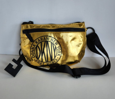 DKNY Metallic Gold Fanny Pack Size M/L, New York Circa 1989