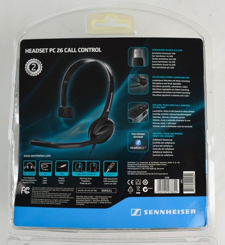 SENNHIESER PC26 Headset Call Control Noise Canceling One Single Ear USB Black - Picture 6 of 8