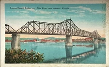 Vintage Postcard Ironton Russell Bridge over Ohio River Ashland KY Unposted