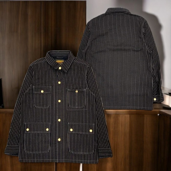 Iron Heart IHJ-120 New Wabash Chore Jacket Black Made in Japan New