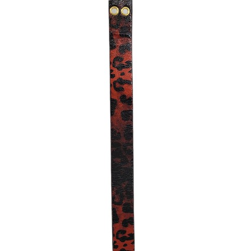 Rocawear Belt S Faux Leather Animal Instinct Rocker Punk Black Red Gold Buckle - Picture 5 of 9