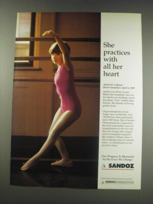 1991 Sandoz Pharmaceuticals Ad - She practices with all her heart