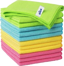 MR.SIGA Microfiber Cleaning Cloth,Pack of 12,Size:12.6" X 12.6"