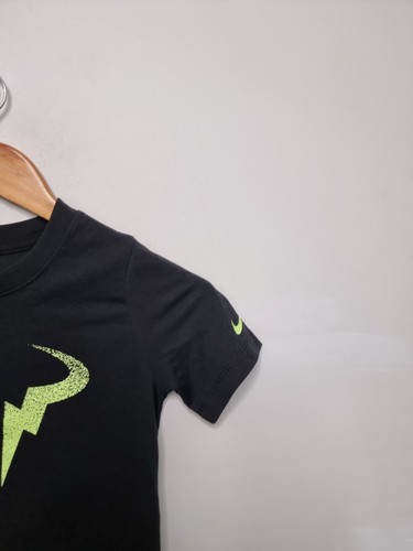 nike shirt youth size small black logo active rafa tennis - Picture 3 of 8