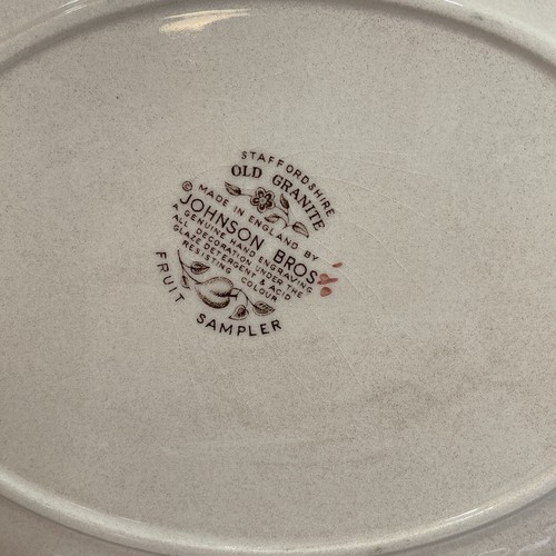 2 Johnson Brothers Fruit Sampler Oval Serving Platters Staffordshire Old Granite - Picture 5 of 14