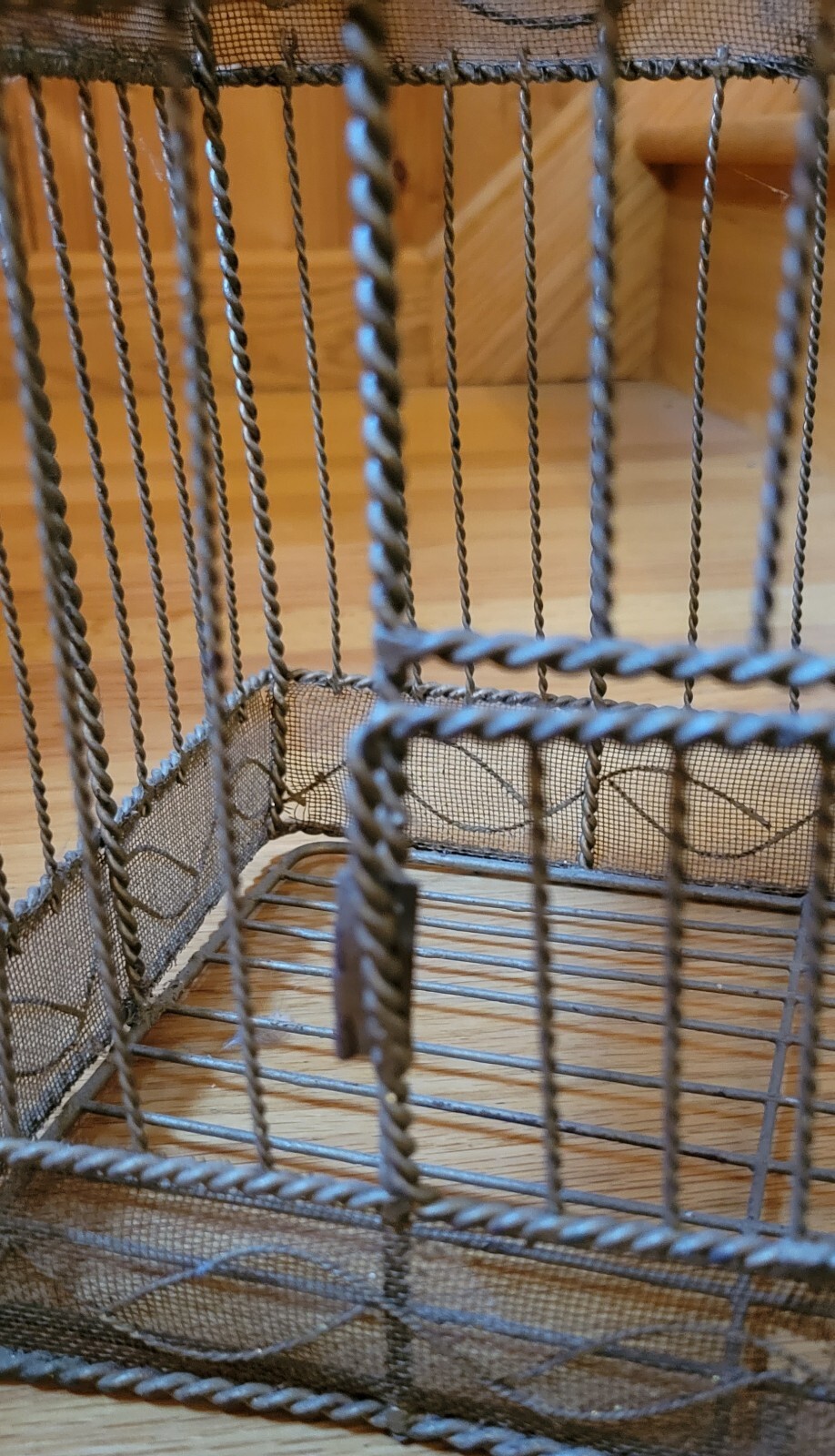 Rare | Vintage 1950s Victorian Decorative Gold Mesh Wire Dome Top Bird Cage