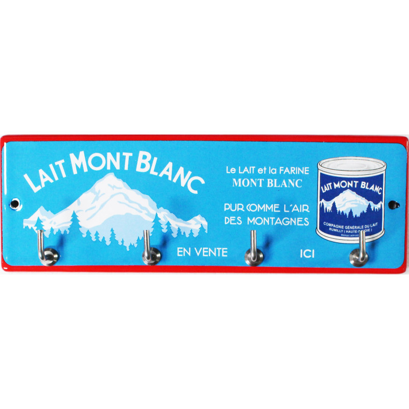 Accroche clés et torchons émaillé LAIT MONT BLANC anti-rouille