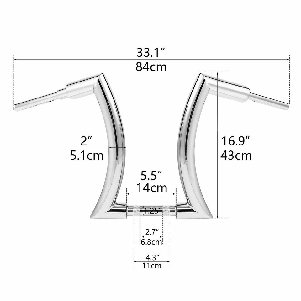 16" DNA MONSTER FAT APE HANGER BARS 1-1/2" HANDLEBARS FOR HARLEY TOURING Softail - Image 2 of 4