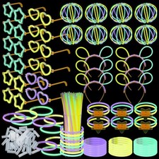 334 Pcs Glow in the Dark Glow Sticks Bulk Party Favor Supplies 8'' Glow Sticks w