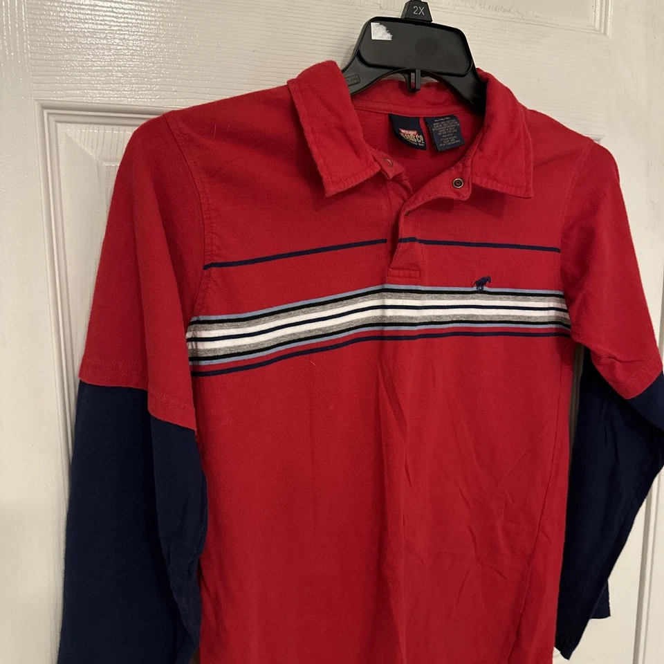 Camisa De Colección Wrangler Niños Manga Larga Talla XL 16-18 Rojo Azul Marino Logo de Poni Foto 2 de 4