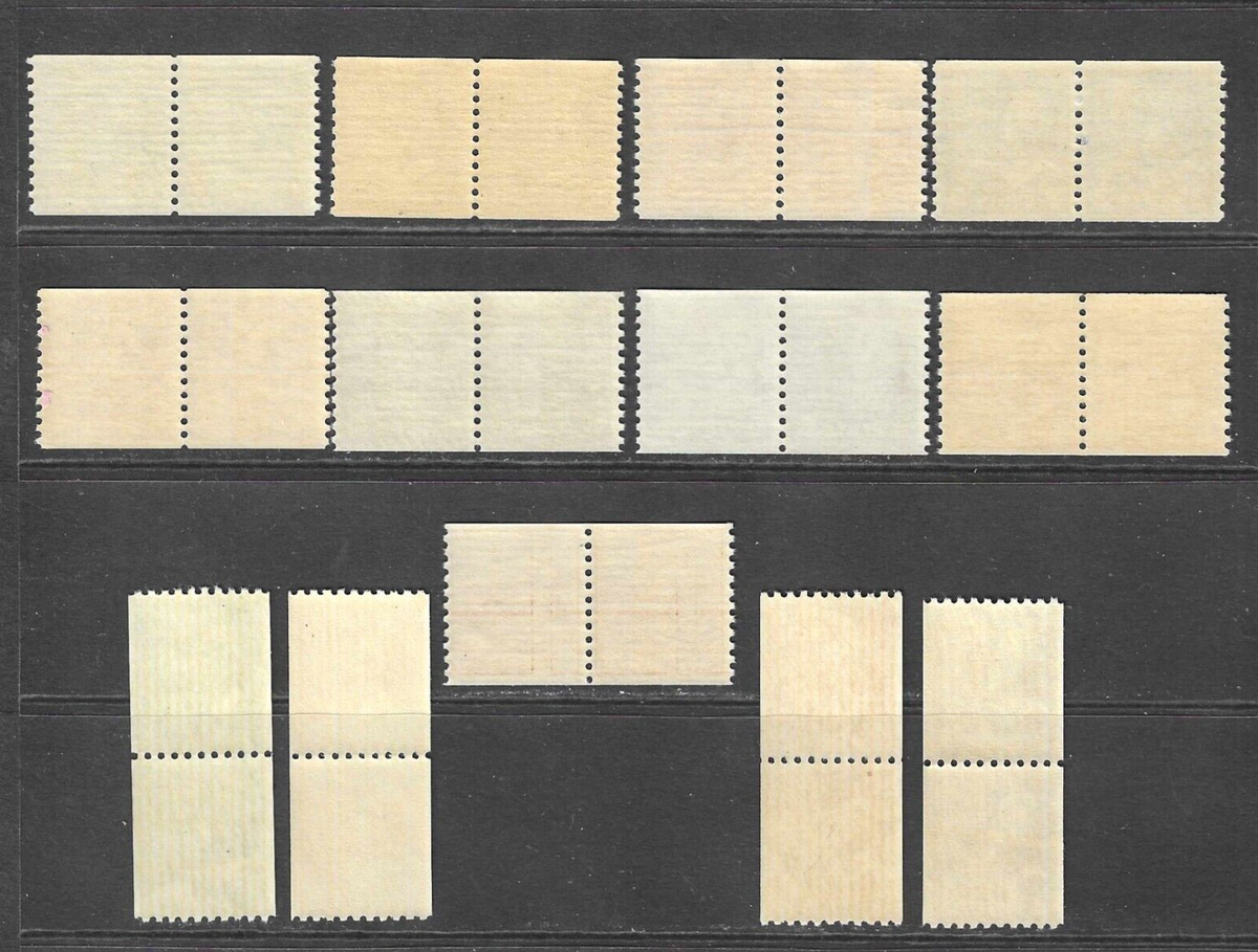 US Stamp #839-851.1939 Prexy Set.Coil Line Pairs.Mint MnH