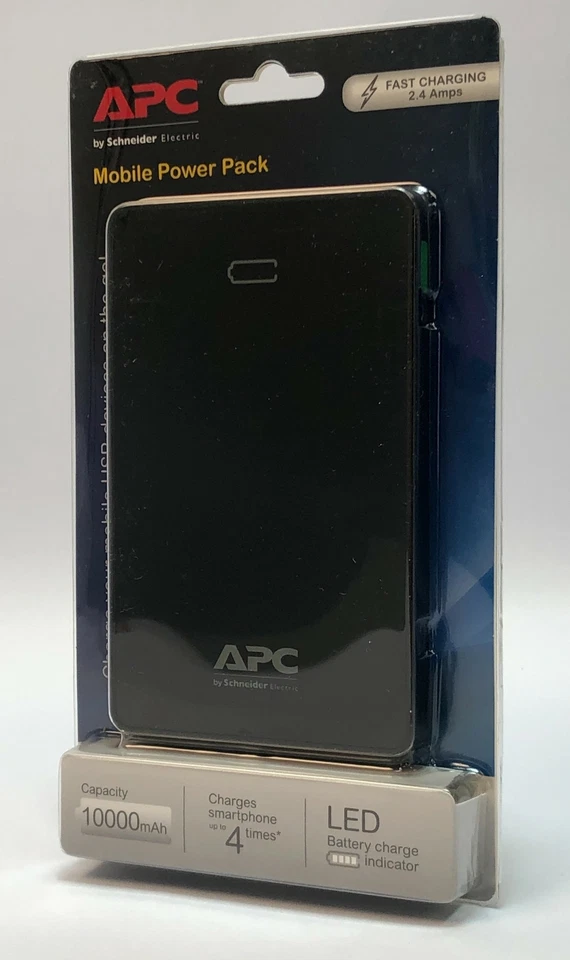 Paquete de energía móvil eléctrica APC by Schneider 10000 mAH 2 puertos USB cargas inteligentes Foto 2 de 4