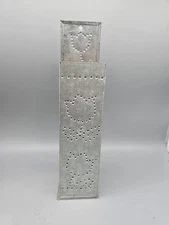 Primitive style Tulips Pierced Metal Candle Wall Mount or long matchstick holder