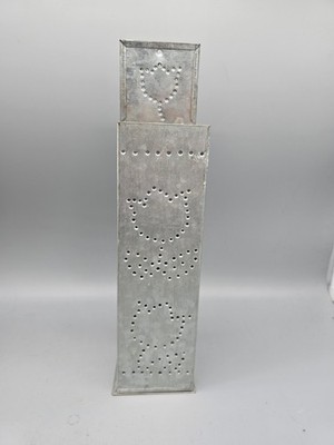 Primitive style Tulips Pierced Metal Candle Wall Mount or long matchstick holder