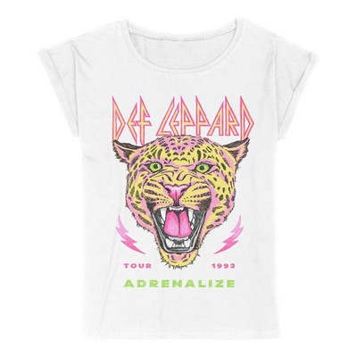 Def Leppard T-Shirt Damen Adrenalize Tour 1993 weiß Band-Merch, Bands