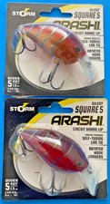 New LOT 2 FISHING LURES STORM ARASHI SQUARE 5 SILENT NIP CIRCUIT BOARD LIP CRAW