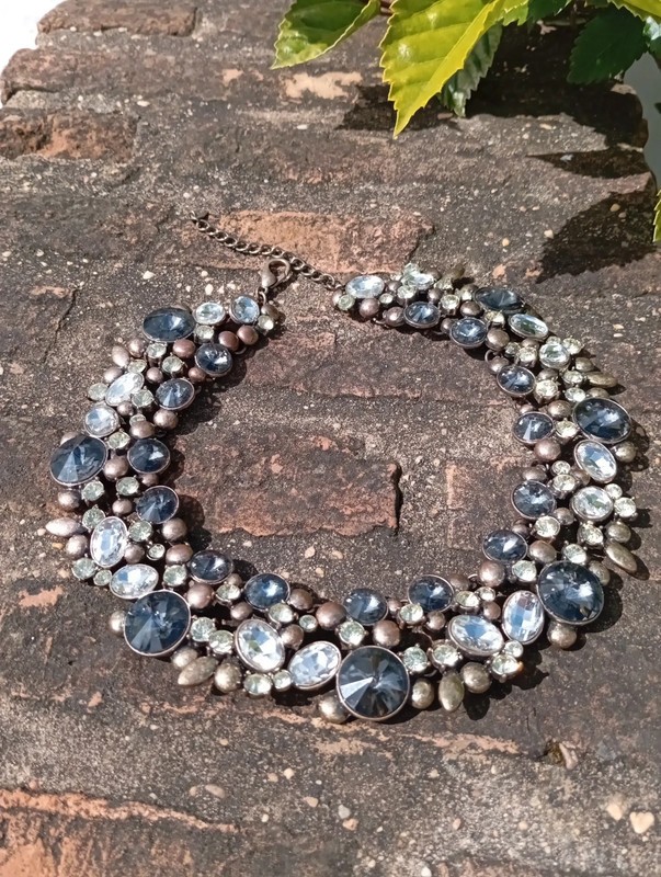 Zara Rhinestone Crystal Statement COLLAR Necklace… - image 2