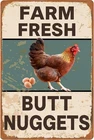 Vintage Metal Farm Chicken Coop Sign for Home Kitchen Decor, 8��12 in