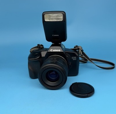 Canon EOS 850 analoge Spiegelreflexkamera 35 mm mit Canon 35-70 mm Objektiv - getestet