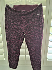 Reversible Hurley NEW Womens High Waisted Leggings Purple Black Abstract Camo XL
