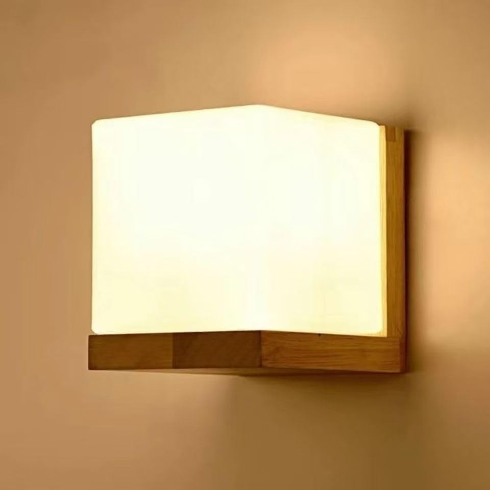 Applique Da Parete LED Interno Legno, Lampada Da Parete Moderno, E27 Lampada a M