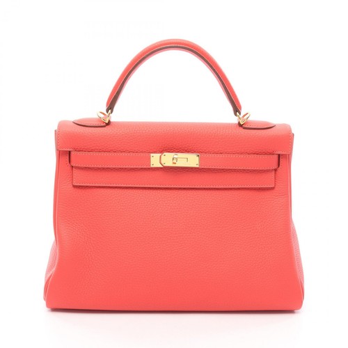 Hermes Kelly 32 Rose Jaipur 2WAY Handbag Leather Taurillon Clemence r30_0722