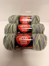Red Heart Super Saver Yarn Watercolor lot of 3