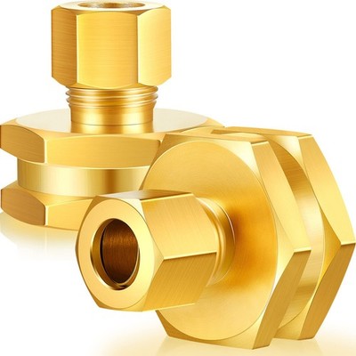 2 Packs 3/8 OD x 3/4 FHT Compression Garden Hose Threaded Female Adapter