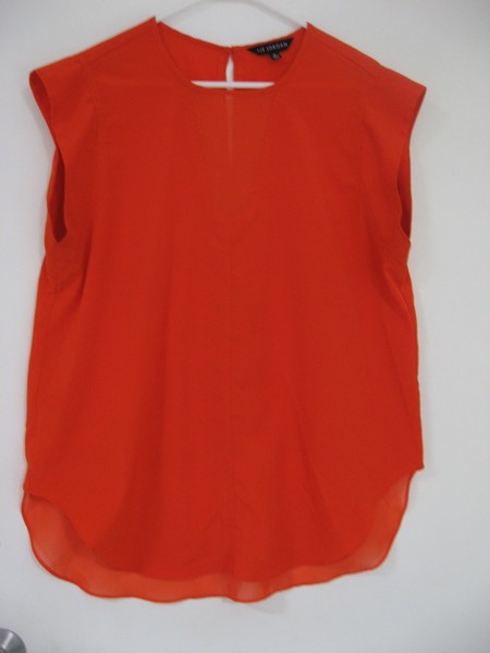 LIZ JORDAN ORANGE SLEEVELESS TUNIC TOP SIZE XL