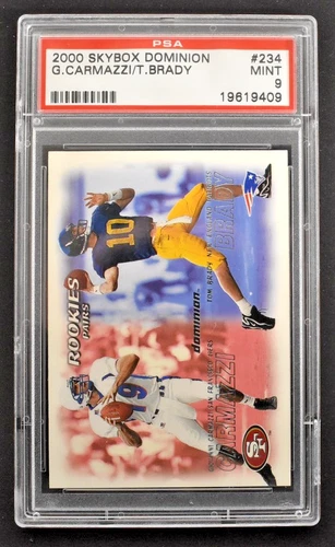 Tom Brady Giovanni Carmazzi 2000 Skybox Dominion #234 Rookie Card PSA 9 MINT