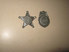 SPECIAL POLICE & DEPUTY SHERRIF METAL PINBACK  TOY BADGES 1950'S