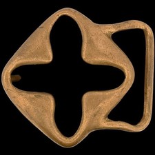 Brass Duncan Laurie Boho Hippie Cross Modernist MCM Art 70s Vintage Belt Buckle