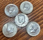 1966 1967 Kennedy Half Dollars 40% Silver US Coins Set of 5 AU Uncertified