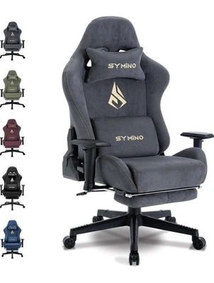 Symino Gaming Chair, Computer Chair with Footrest, Headrest and Lumbar Support,