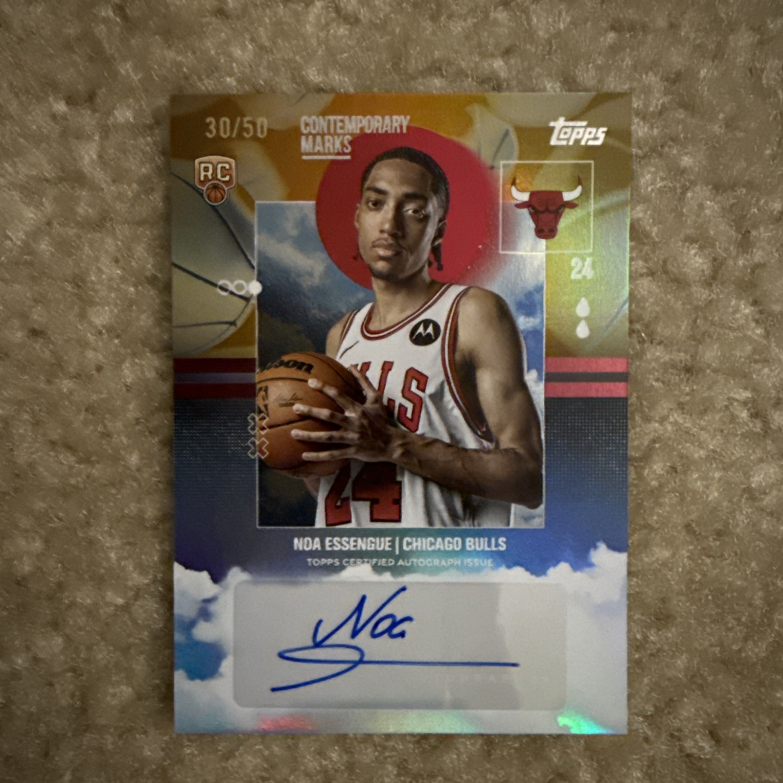 2025-26 Topps Basketball Noa Essengue RC Auto CONTEMPORARY MARKS CM-NE /50 Gold