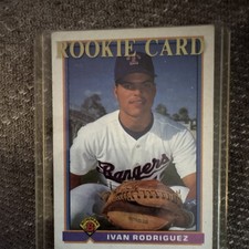 1991 Bowman - Ivan Rodriguez Rookie Baseball Card #272 Texas Rangers. rookie card picture